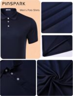 PINSPARK 1/3/4/5 Pack: Golf Polo Shirts for Men Multipacks Quick Dry Short Sleeve Collared Shirt Slim Fit Casual Polos Shirt - Image 4