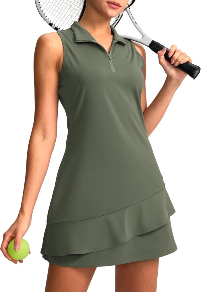 G Gradual Tennis Dress for Women Golf Outfits with Shorts and Pockets Sleeveless Active Exercise Athletic Dresses for Women - Image 1