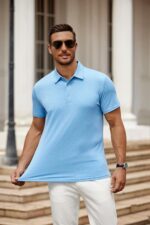 COOFANDY Men's Polo Shirt Golf Quick Dry Performance Short Sleeve Moisture Wicking Athletic Polo Collared Tennis T-Shirt - Image 3