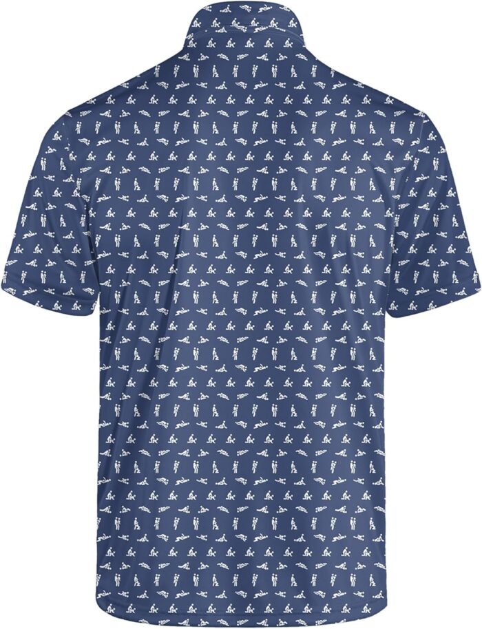 Golf Polo Shirts for Men Funny Print Short Sleeve Golf Shirts Performance Golf Polos - Image 2