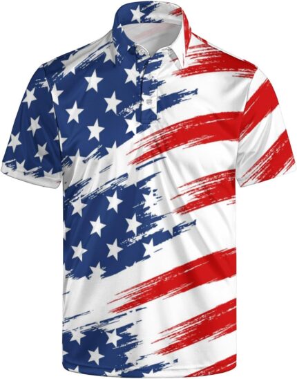 Golf Polo Shirts for Men Funny Short Sleeve Polo Shirts Golf Gifts Quick Dry Moisture Wicking Mens Hawaiian Polos Shirt