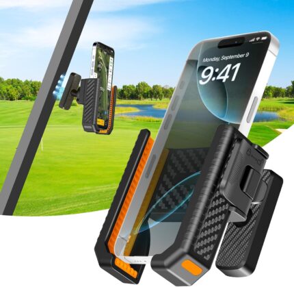 Magnetic Golf Cart Phone Holder – N52 Magnets, 360° Rotation, One-Touch Lock, Golf Phone Holder for EZGO, Club Car, Yamaha – Fits iPhone, Samsung & More, Golf Cart Accessory & Great Gift