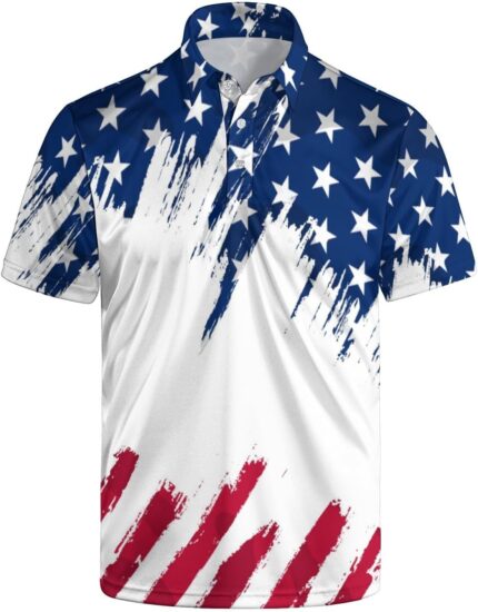Funny Golf Polos for Men Funny Print Short Sleeve Shirts Quick Dry Polo Shirts Hawaiian Shirt Performance Golf Outfits