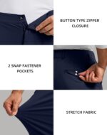 Soothfeel Men's Golf Pants with 5 Pockets Slim Fit Stretch Sweatpants Casual Travel Dress Work Pants for Men - Image 5