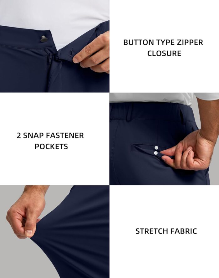 Soothfeel Men's Golf Pants with 5 Pockets Slim Fit Stretch Sweatpants Casual Travel Dress Work Pants for Men - Image 5