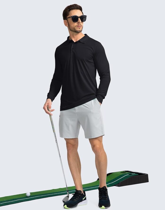 Men's Polo Shirt Long Sleeve Golf Shirts Lightweight UPF 50+ Sun Protection Cool Shirts for Men Work Fishing Outdoor - Image 6