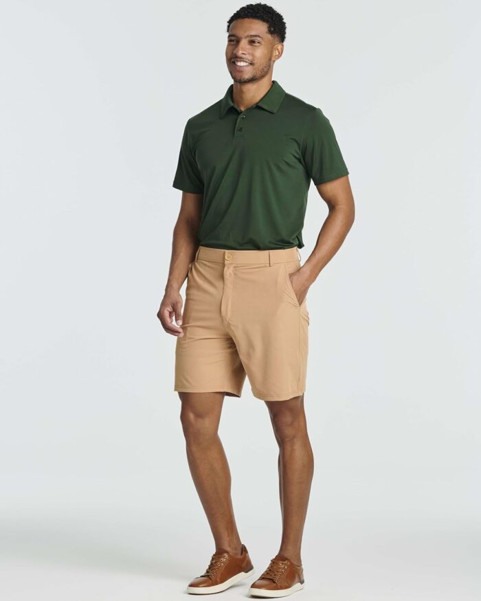 Real Essentials 3 Pack: Mens 7" Golf Shorts Pockets - Flat Front Casual Work Workout Active Hiking Sport - Image 6