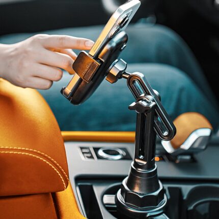 LISEN Cup Holder Cell Phone Holder for Car Mount, 360° Adjustable Cup Phone Holders for Your Car Truck Car Accessories for Women Interior Golf Cart Accessories for iPhone Samsung Google