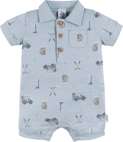 Gerber baby-boys Cotton Polo Romper