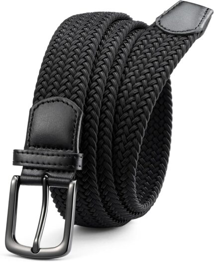 CHAOREN Stretch Belts for Men - Braided Elastic Golf Belt for Men 1 3/8"- Gift for Casual Jeans Shorts