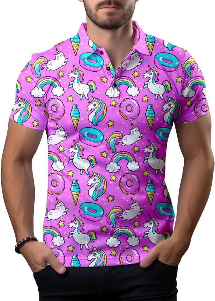 Funny Golf Shirts for Men,Mens Hawaiian Shirts Short Sleeve Novelty Crazy Golf Shirts - Image 3