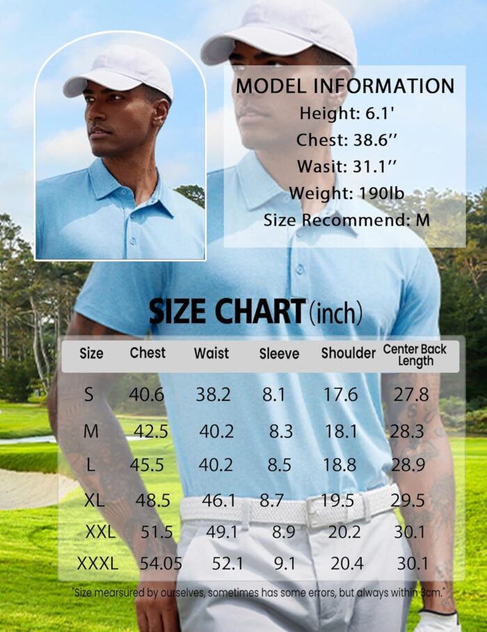 COOFANDY Men's Polo Shirt Golf Quick Dry Performance Short Sleeve Moisture Wicking Athletic Polo Collared Tennis T-Shirt - Image 6