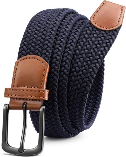 CHAOREN Stretch Belts for Men - Braided Elastic Golf Belt for Men 1 3/8"- Gift for Casual Jeans Shorts