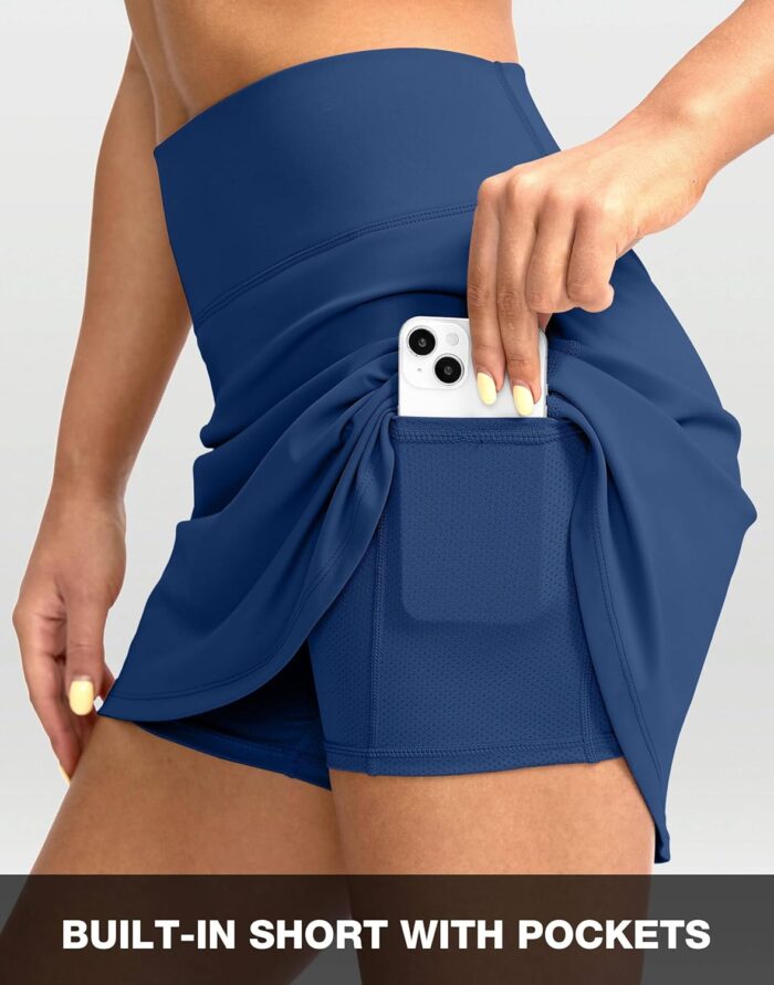 G Gradual Women's Tennis Skirt High Waisted Golf Skirts Athletic Skorts for Woman Workout Pickleball with Shorts Pockets - Image 4