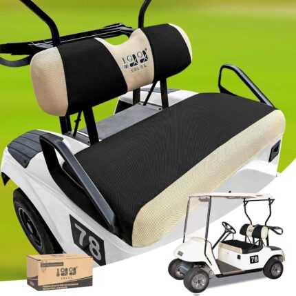 10L0L Elastic Golf Cart Seat Covers for EZGO TXT RXV, Club Car DS and Most Original Front Seat, Sandwich Material, A Perfect Balance of Warmth in Winter and Cooling in Summer