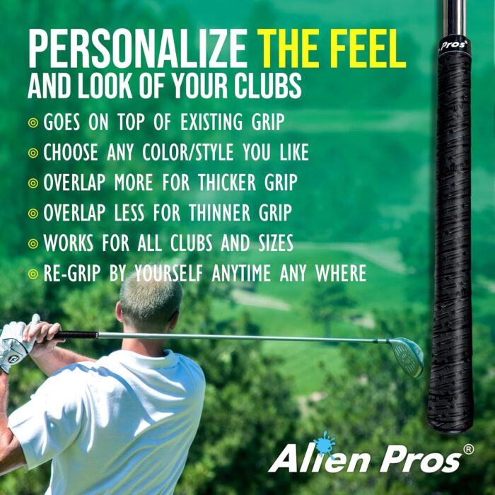 Alien Pros Golf Grip Wrapping Tapes - Innovative Golf Club Grip Solution - Enjoy a Fresh New Grip Feel in Less Than 1 Minute - Image 5