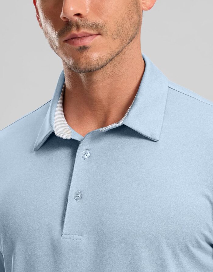 Golf Polo Shirts Short Sleeve Dry Fit Performance Moisture Wicking Collared Heather Polo Casual Athletic Business - Image 4