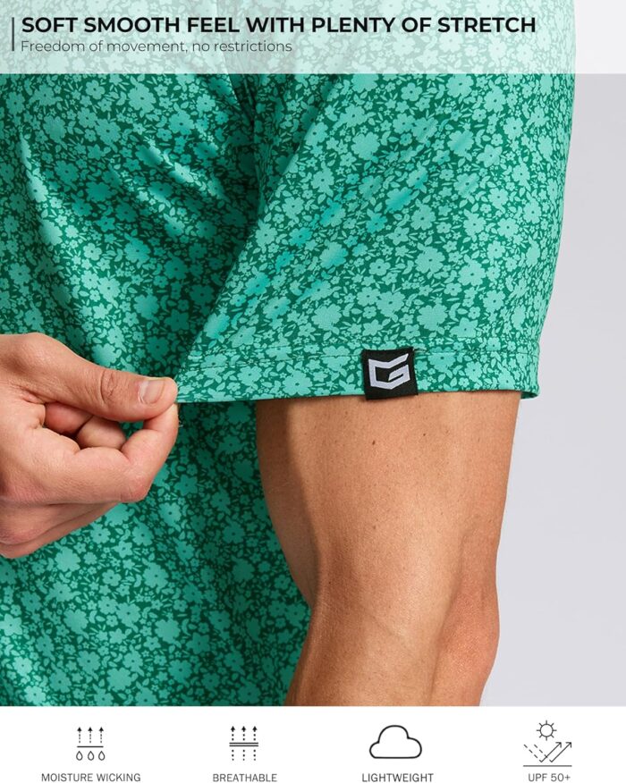 Men's Golf Shirt Short Sleeve Dry Fit Polo Moisture Wicking Print Collared Golf Shirts for Men Casual Lightweight - Image 5