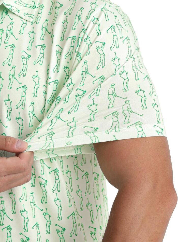 APTRO Men's Polo Shirts Short Sleeve Moisture Wicking Fashion Print Hawaiian Golf Shirts for Men - Image 6