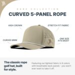 Branded Bills America Script Colored Leather 5 Panel Rope, Lightweight, Comfortable Baseball Cap