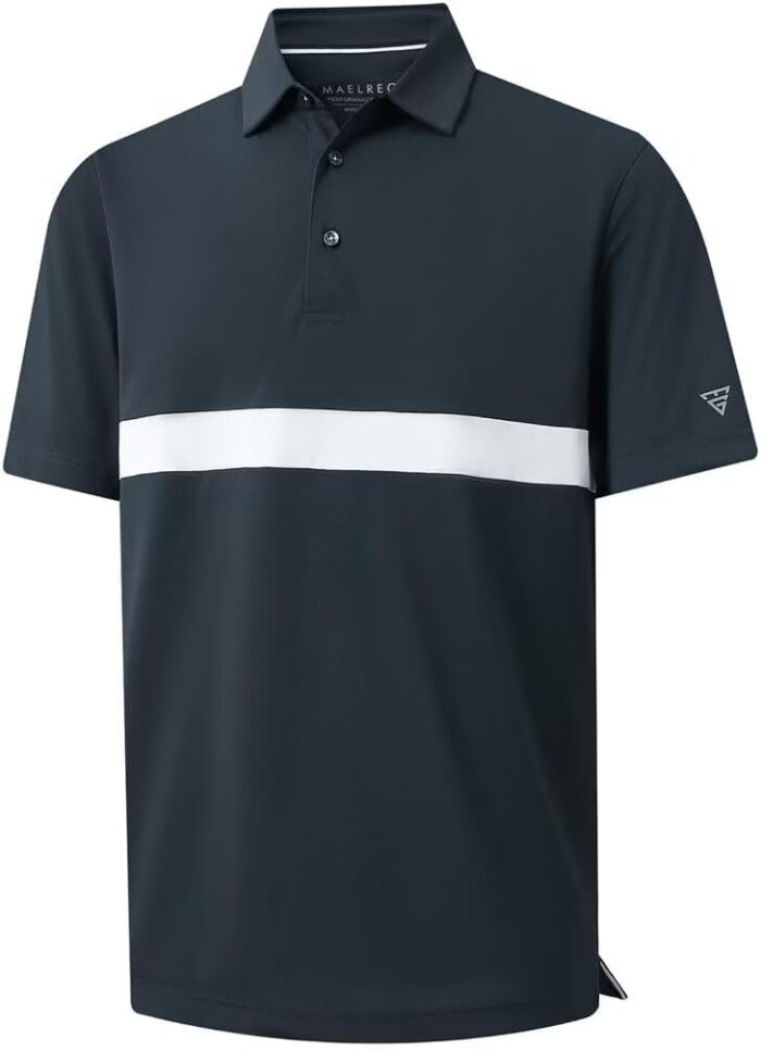 M MAELREG Golf Shirts for Men Short Sleeve Performance Dry Fit Lightweight Moisture Wicking Pique Casual Men's Polo Shirts - Image 1