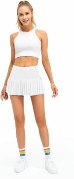 Raroauf Womens Pleated Tennis Skirts with Shorts High Waisted Mini Skirt Golf Skort Athletic Skirts Workout Pickball - Image 6