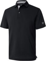 Mens Golf Shirt Short and Long Sleeve Moisture Wicking Dry Fit Performance Solid Casual Pique Golf Polo Shirts for Men