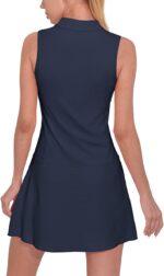 M MOTEEPI Athletic Workout Dress for Women Sleeveless Womens Golf Dress Tennis with Shorts and Pockets - Image 2