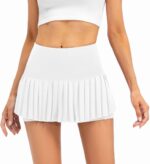 Raroauf Womens Pleated Tennis Skirts with Shorts High Waisted Mini Skirt Golf Skort Athletic Skirts Workout Pickball