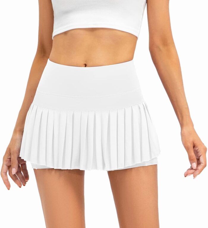 Raroauf Womens Pleated Tennis Skirts with Shorts High Waisted Mini Skirt Golf Skort Athletic Skirts Workout Pickball - Image 1