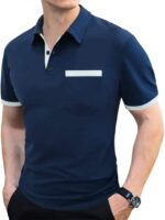 LOGEEYAR Men Polo Shirt Slim Fit Short Sleeve Cotton Golf Shirt Solid Performance Casual T-Shirts - Image 2