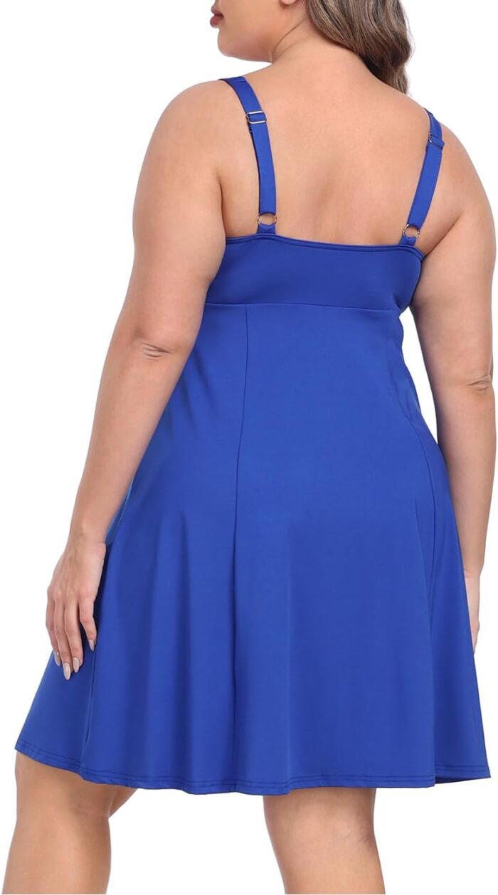 HDE Womens Plus Size Tennis Athletic Workout Dress with Built-in Shorts & Bra - Image 5
