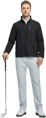 M MAELREG Mens Jacket Zipper Pockets Softshell Lightweight Water-Resistant Windbreaker Golf Spring Fall Jackets for Men - Image 2