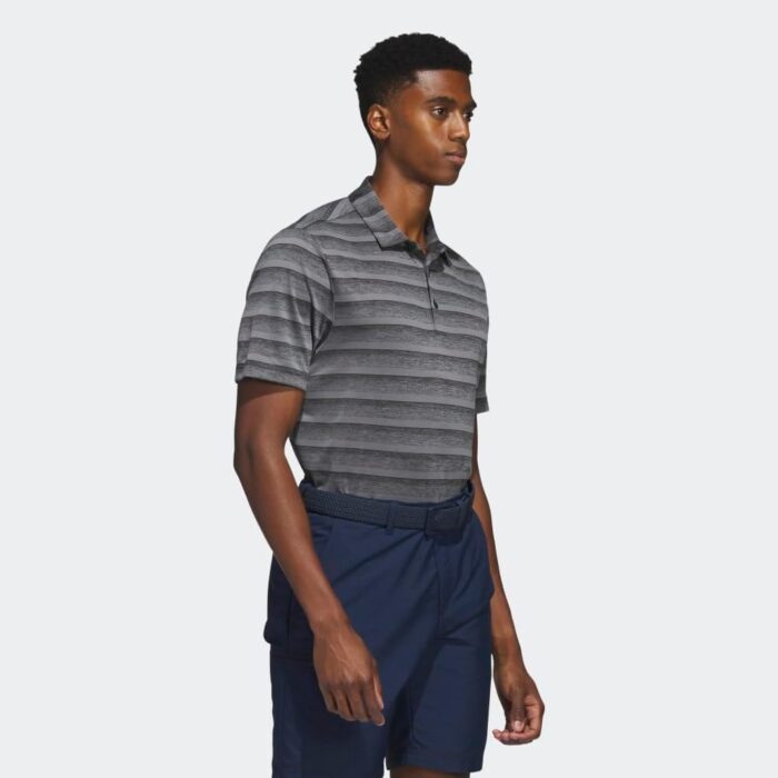 adidas Men's Two-Color Stripe Polo Shirt - Image 4