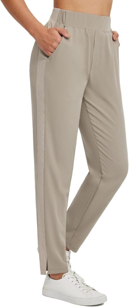 baleaf Women's Pants with Zipper Pockets Stretch Golf Pants High Waist Travel Athletic Work Casual UPF50+