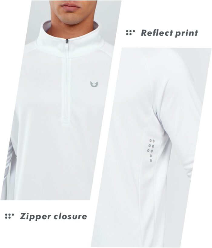 NORTHYARD Men's Running Shirt Long Sleeve Quarter Zip Pullover Moisture Wicking Quick Dry Athletic Workout Shirts - Image 5