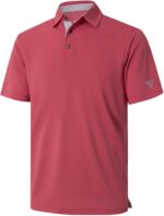Mens Golf Shirt Short and Long Sleeve Moisture Wicking Dry Fit Performance Solid Casual Pique Golf Polo Shirts for Men