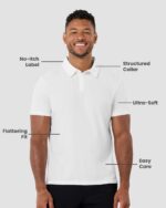 INTO THE AM Polo Shirts for Men - Slim Fit Short Sleeve Collared Shirt S - 4XL Fitted Collar Polos for Work - Image 2