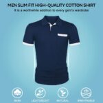 LOGEEYAR Men Polo Shirt Slim Fit Short Sleeve Cotton Golf Shirt Solid Performance Casual T-Shirts - Image 4