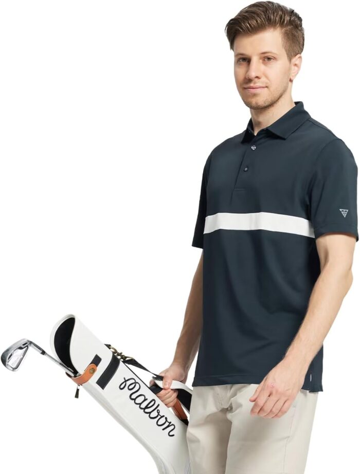 M MAELREG Golf Shirts for Men Short Sleeve Performance Dry Fit Lightweight Moisture Wicking Pique Casual Men's Polo Shirts - Image 3