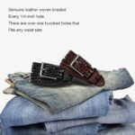 Leather Braided Belts Men Golf Belt 1 3/8" Woven Belt Casual Jeans Gift Box - Image 2