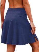 COOrun Tennis Skirt Women 20" Knee Length Golf Skort with Pockets High Waisted Athletic Sports Inner Shorts Skirts S-XXL