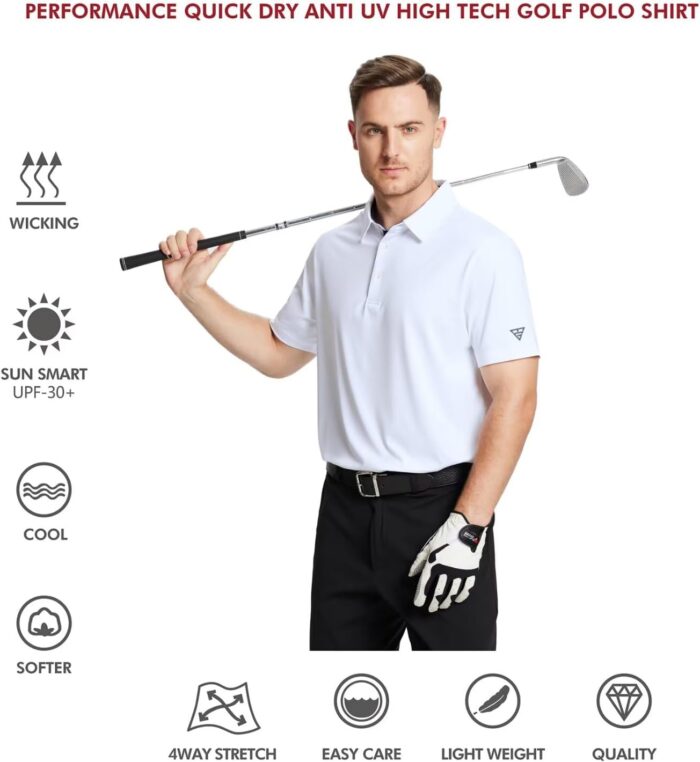 Mens Polo Shirts Short and Long Sleeve Casual Solid Stylish Dry Fit Performance Designed Collared Golf Polo Shirts for Men - Image 5