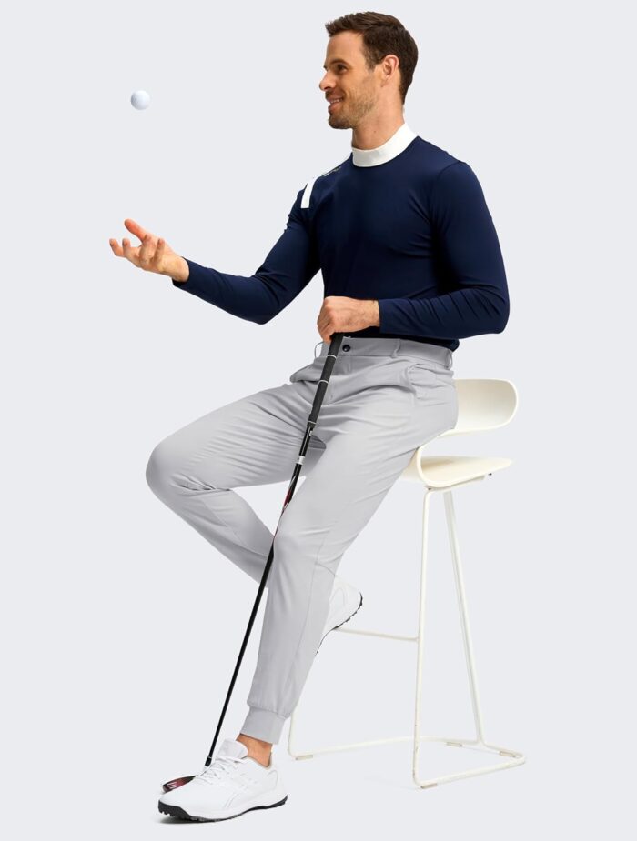 G Gradual Men's Stretch Golf Joggers with 3 Pockets Slim Fit Sweatpants Work Dress Casual Pants for Men with Belt Loops - Image 6