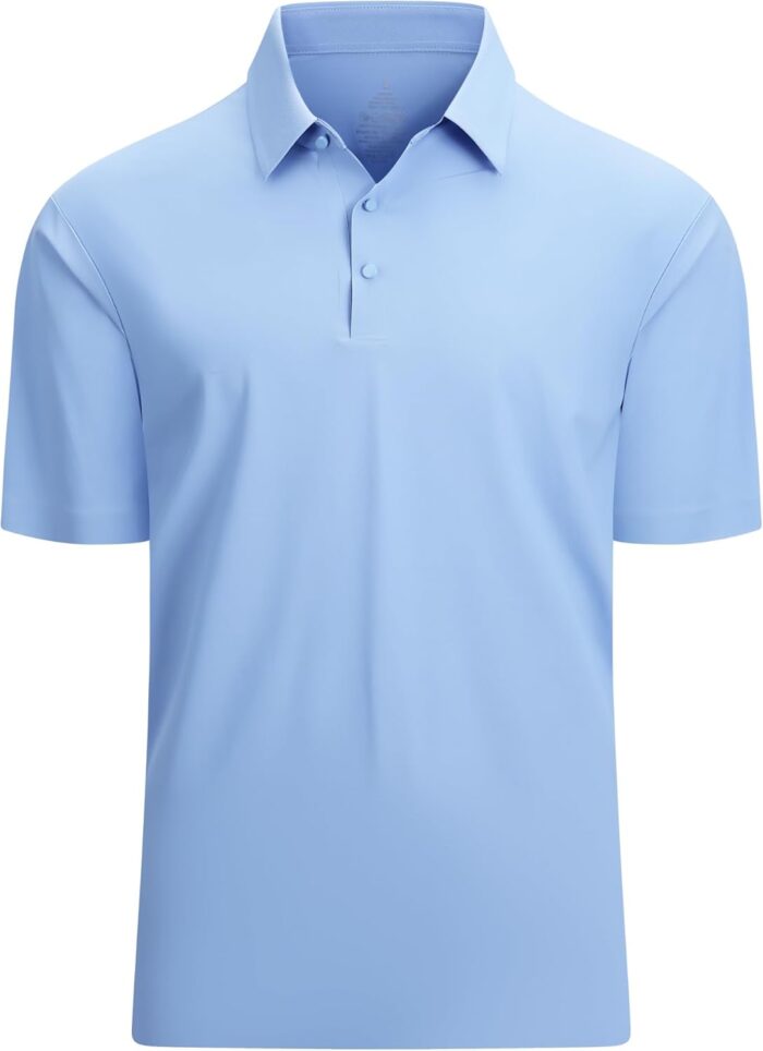 Alex Vando Mens Seamless Golf Shirt Moisture Wicking Quick-Dry Tailored Fit Polo Shirts - Image 1