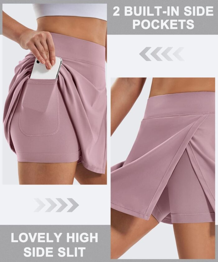 Ewedoos Skorts Skirts for Women High Waist Golf Skirt with Pockets Side Slit Tennis Skirt Golf Skorts Athletic Skirts - Image 3