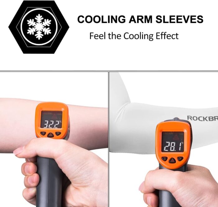 ROCKBROS Sun Protection Arm Sleeves Cooling Running Golf Fishing Cycling Arm Sleeves - Image 4