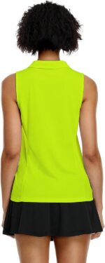 COOrun Women's Golf Polo Shirts Sleeveless Quick Dry Tennis T-Shirts Lightweight V-Neck with Collar Tank Top - Image 3