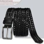 Leather Braided Belts Men Golf Belt 1 3/8" Woven Belt Casual Jeans Gift Box - Image 4