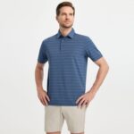 M MAELREG Golf Shirts for Men Moisture Wicking Striped Polo Performance Dry Fit Business Sports Mens Polo Shirts Short Sleeve - Image 2